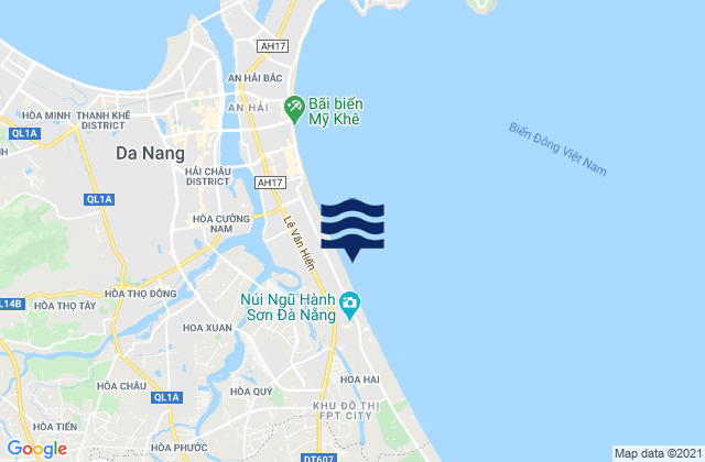 Karte der Gezeiten Ngũ Hành Sơn, Vietnam