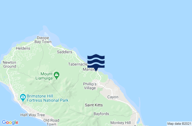 Karte der Gezeiten Nicola Town, Saint Kitts and Nevis