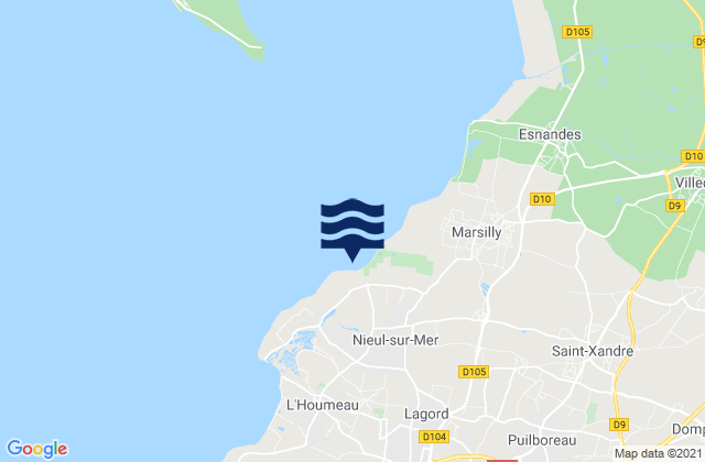 Karte der Gezeiten Nieul-sur-Mer, France