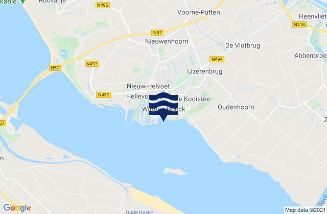 Karte der Gezeiten Nieuwenhoorn, Netherlands