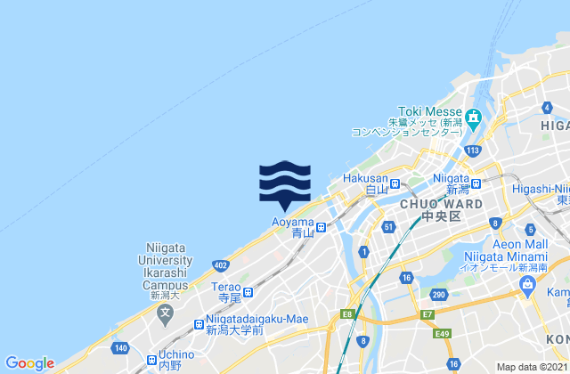 Karte der Gezeiten Niigata Shi, Japan