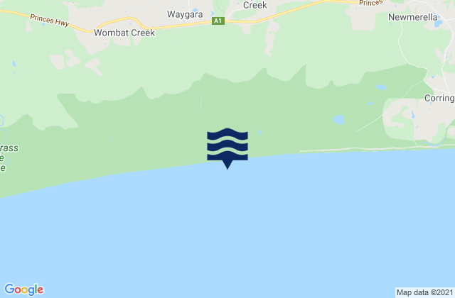 Karte der Gezeiten Ninety Mile Beach, Australia