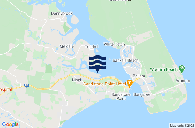 Karte der Gezeiten Ningi Island, Australia