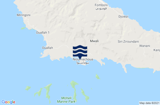 Karte der Gezeiten Nioumachoua, Comoros