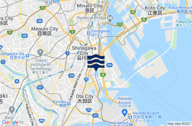 Karte der Gezeiten Nisi (Io Sima), Japan