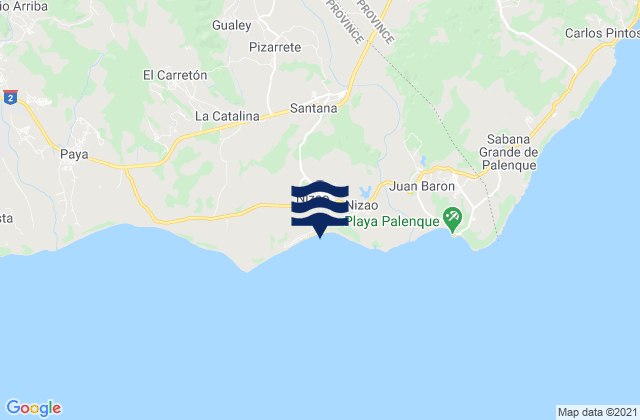 Karte der Gezeiten Nizao, Dominican Republic