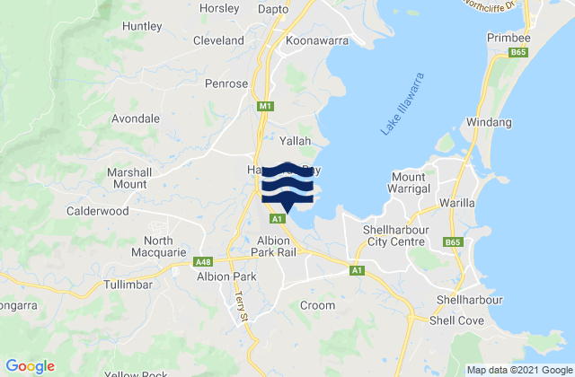 Karte der Gezeiten No Mans Land, Australia