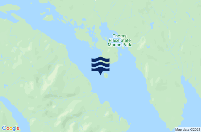Karte der Gezeiten No Name Island near Thoms Place, United States