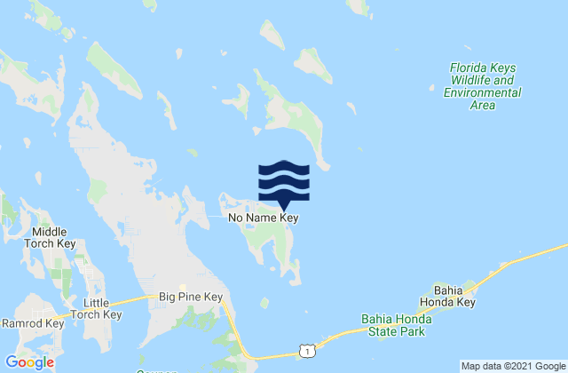 Karte der Gezeiten No Name Key East Side Bahia Honda Channel, United States