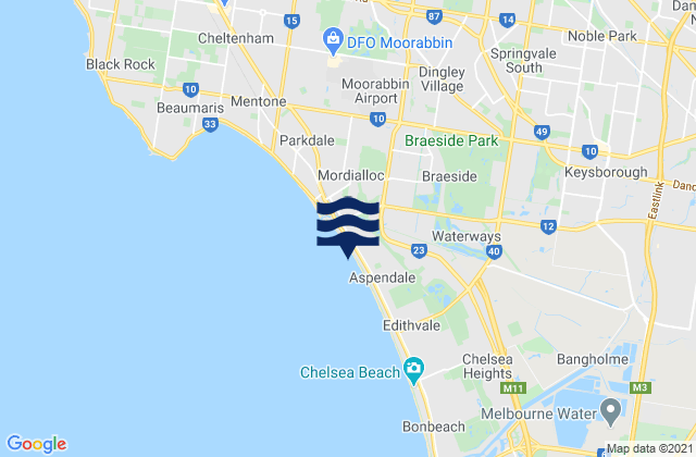 Karte der Gezeiten Noble Park, Australia
