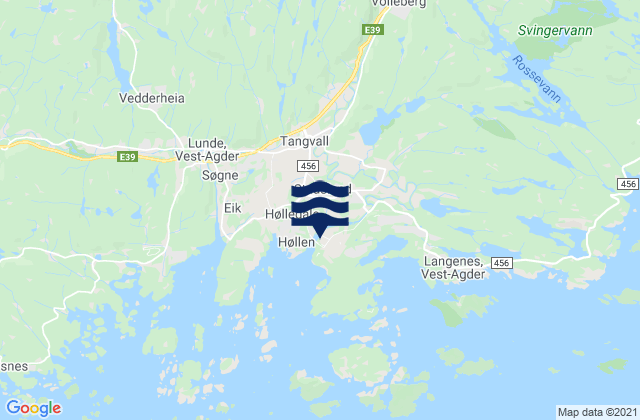 Karte der Gezeiten Nodeland, Norway