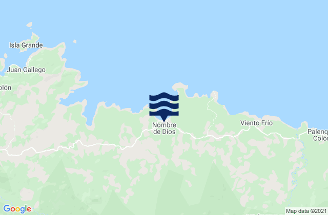 Karte der Gezeiten Nombre de Dios, Panama