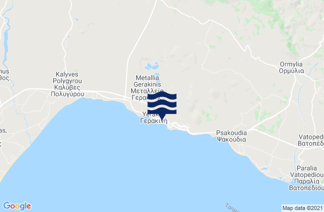 Karte der Gezeiten Nomós Chalkidikís, Greece