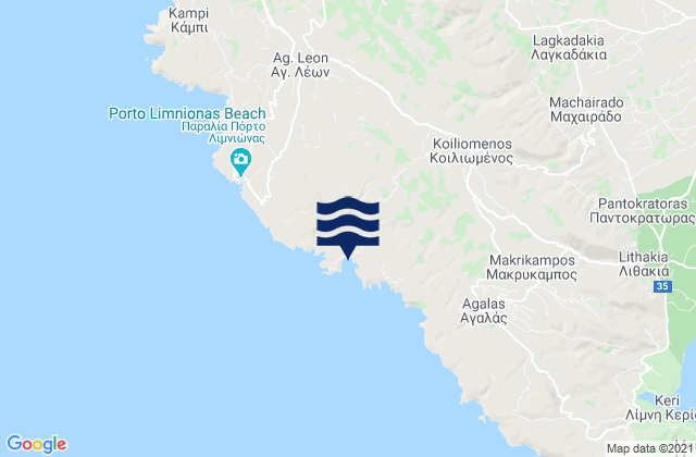 Karte der Gezeiten Nomós Zakýnthou, Greece