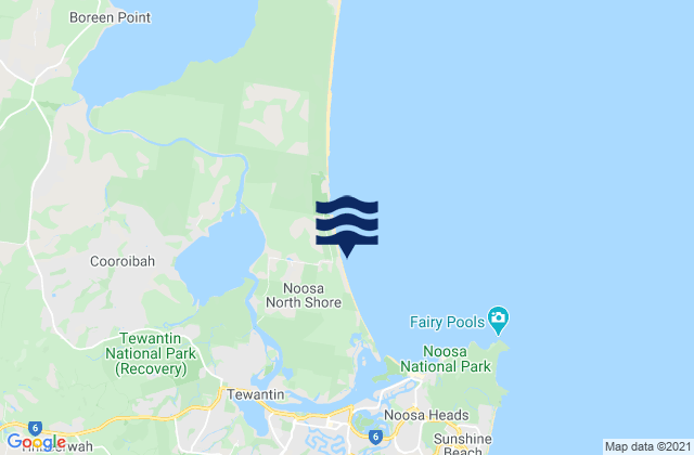 Karte der Gezeiten Noosa - First Point, Australia