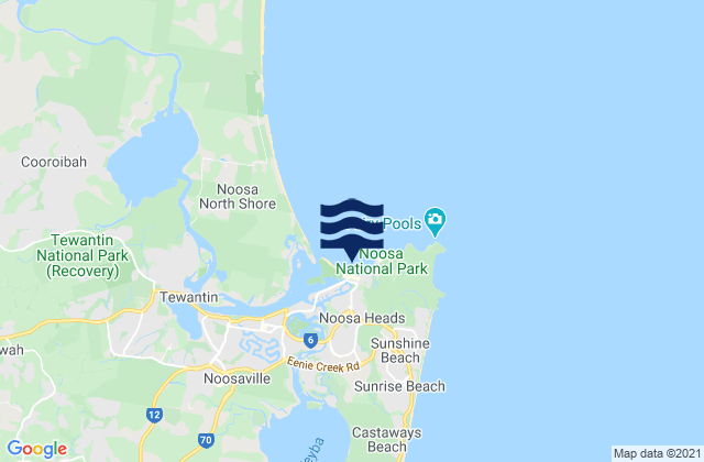 Karte der Gezeiten Noosa Main Beach, Australia