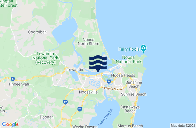 Karte der Gezeiten Noosaville, Australia