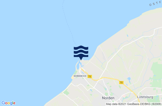Karte der Gezeiten Norddeich Hafen, Netherlands