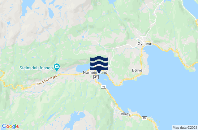 Karte der Gezeiten Nordheimsund, Norway