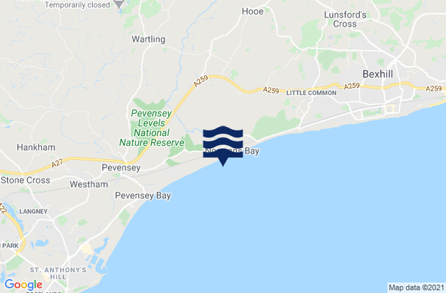 Karte der Gezeiten Normans Bay Beach, United Kingdom