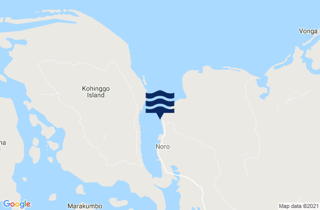 Karte der Gezeiten Noro, Solomon Islands
