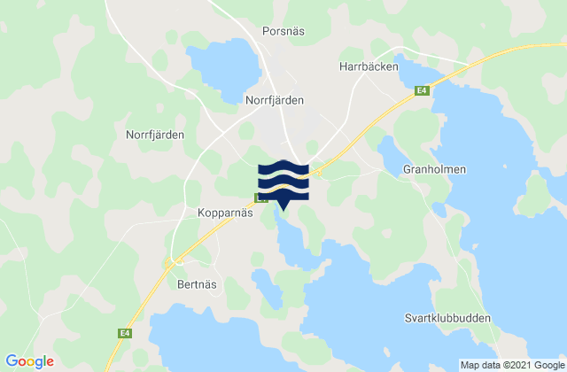 Karte der Gezeiten Norrfjärden, Sweden
