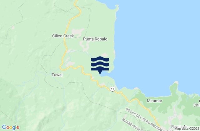 Karte der Gezeiten Norteño, Panama