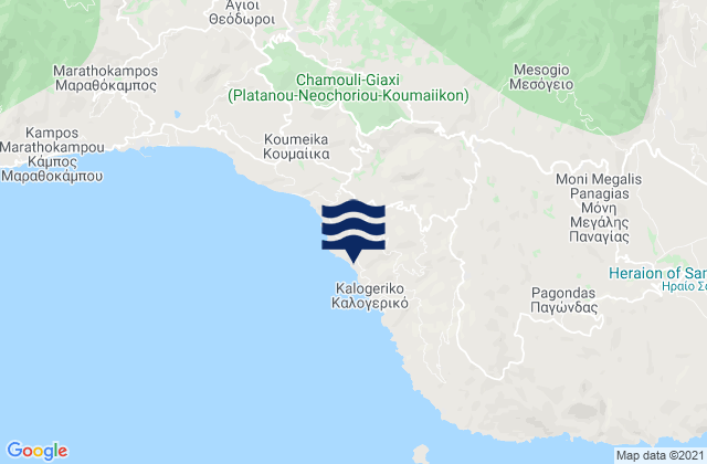 Karte der Gezeiten North Aegean, Greece