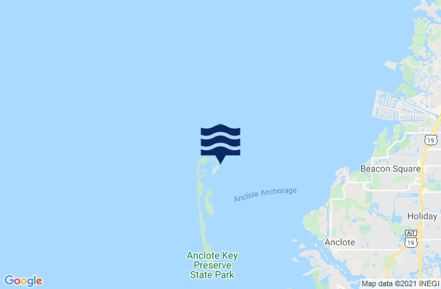 Karte der Gezeiten North Anclote Key, United States