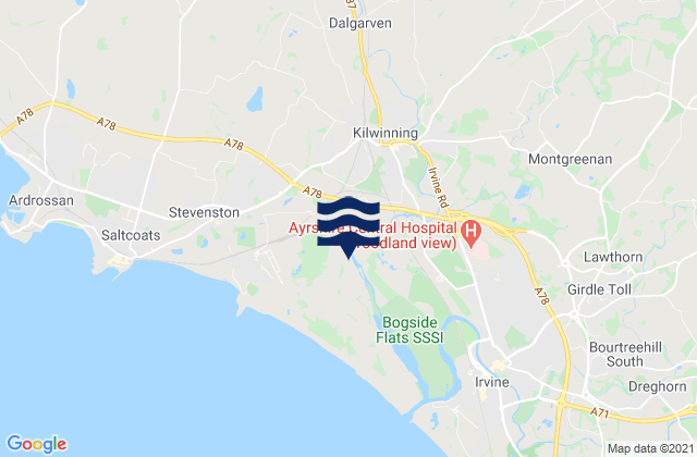 Karte der Gezeiten North Ayrshire, United Kingdom
