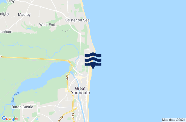 Karte der Gezeiten North Beach, United Kingdom