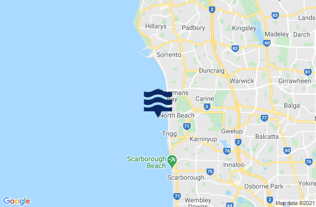 Karte der Gezeiten North Beach, Australia