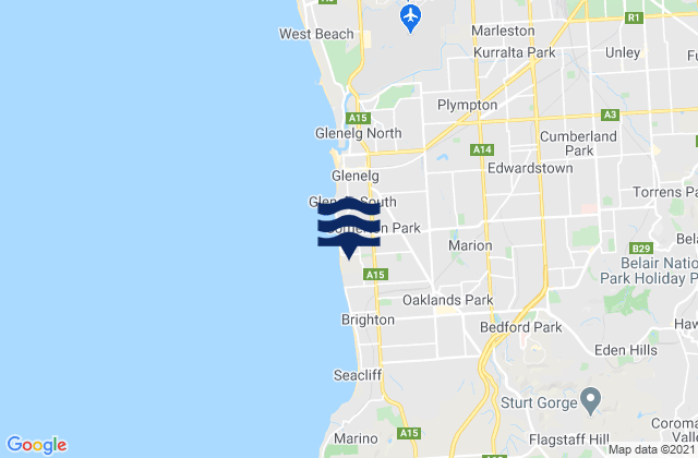 Karte der Gezeiten North Brighton, Australia
