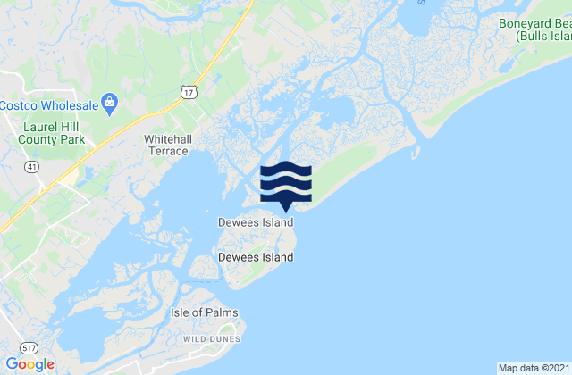 Karte der Gezeiten North Dewees Island (Capers Inlet), United States