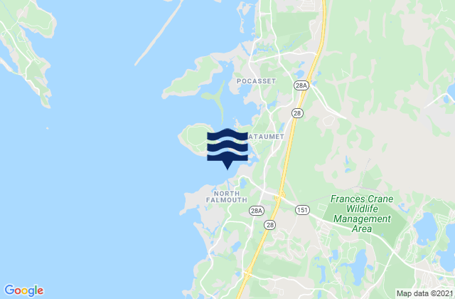 Karte der Gezeiten North Falmouth, United States