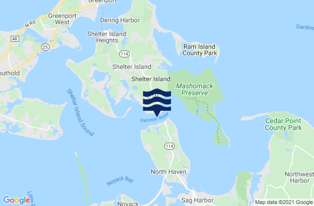Karte der Gezeiten North Haven Peninsula north of, United States