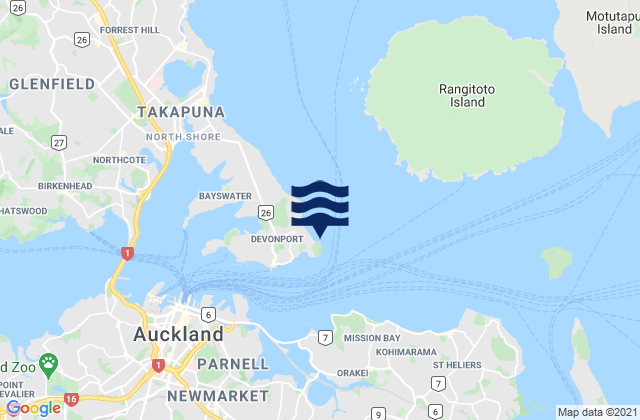 Karte der Gezeiten North Head, New Zealand