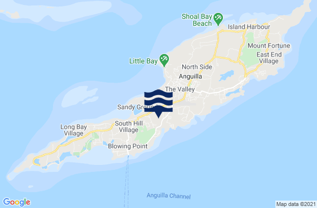 Karte der Gezeiten North Hill, Anguilla