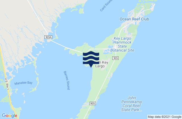 Karte der Gezeiten North Key Largo, United States