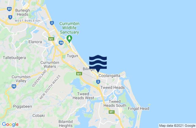 Karte der Gezeiten North Kirra Beach, Australia