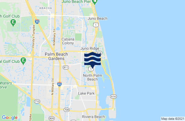 Karte der Gezeiten North Palm Beach, United States