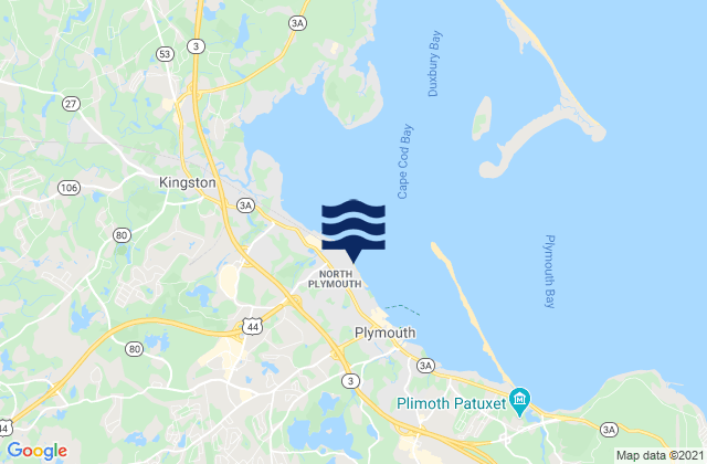 Karte der Gezeiten North Plymouth, United States