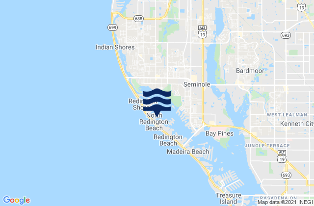 Karte der Gezeiten North Redington Beach, United States