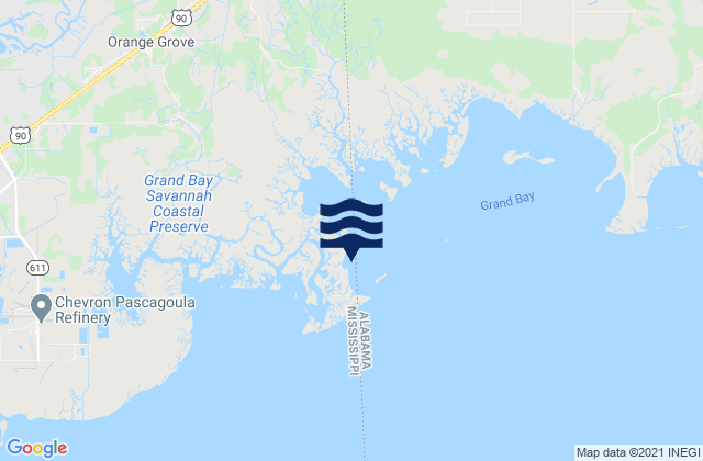 Karte der Gezeiten North Rigolets Island, United States