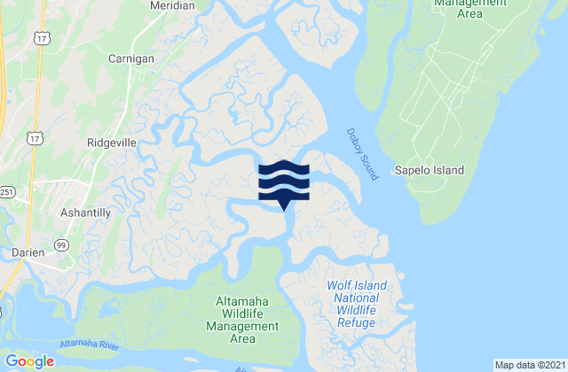 Karte der Gezeiten North River at Darien River, United States
