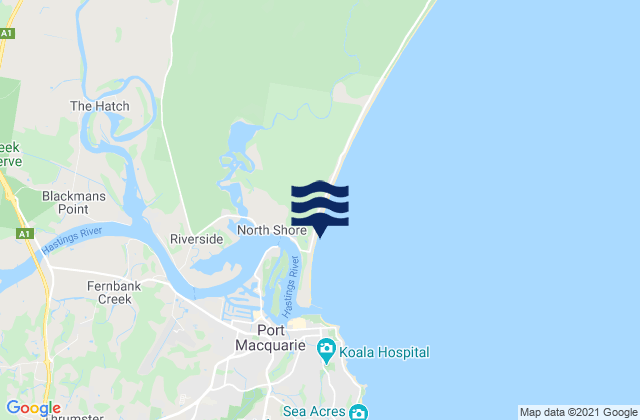Karte der Gezeiten North Shore, Australia
