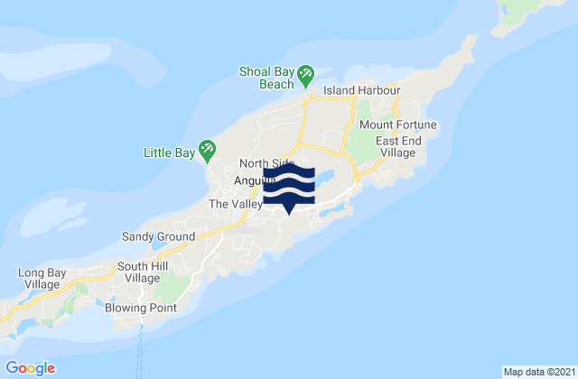 Karte der Gezeiten North Side, Anguilla