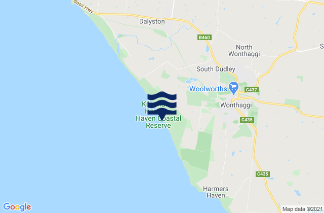 Karte der Gezeiten North Wonthaggi, Australia