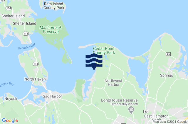 Karte der Gezeiten Northwest Harbor, United States