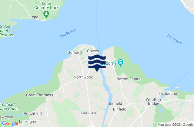 Karte der Gezeiten Northwood, United Kingdom